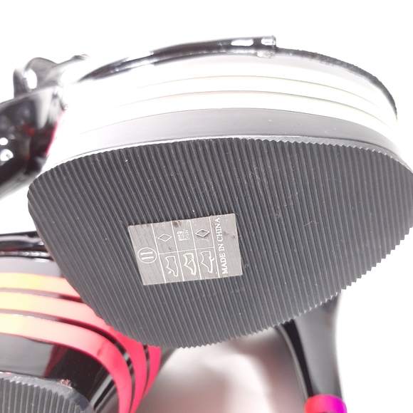 Pleaser Adore 709UVLN Black Patent and Neon Platform Heels Size 11 - Picture 6 of 12